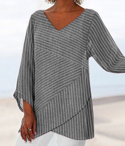 Elsa® | Chic striped blouse with 3/4 sleeves for women