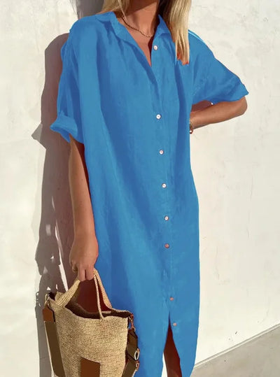 Alberta® | Trendy And Comfortable Linen Shirt Dress