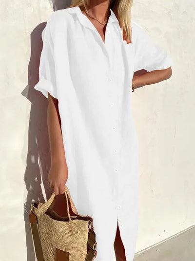 Alberta® | Trendy And Comfortable Linen Shirt Dress
