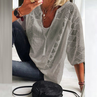 Alodia® | Boho Crochet Detail Blouse