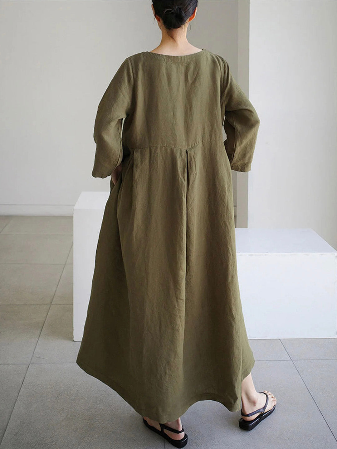 Isabel® | Loose linen dresses with side pockets