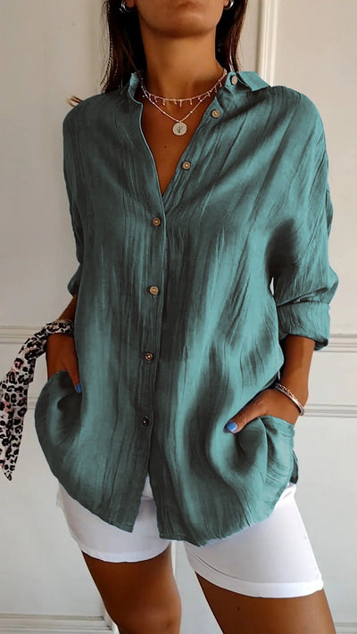 Antoaneta® | Elegant Shirt With Pleated Style