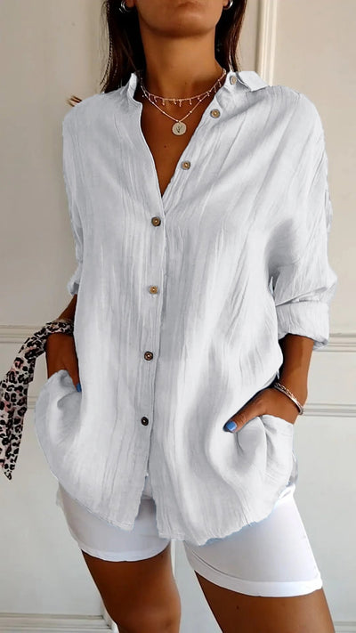 Antoaneta® | Elegant Shirt With Pleated Style