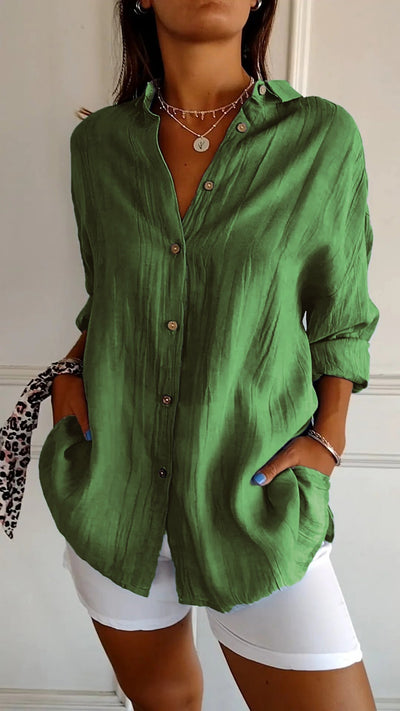 Antoaneta® | Elegant Shirt With Pleated Style