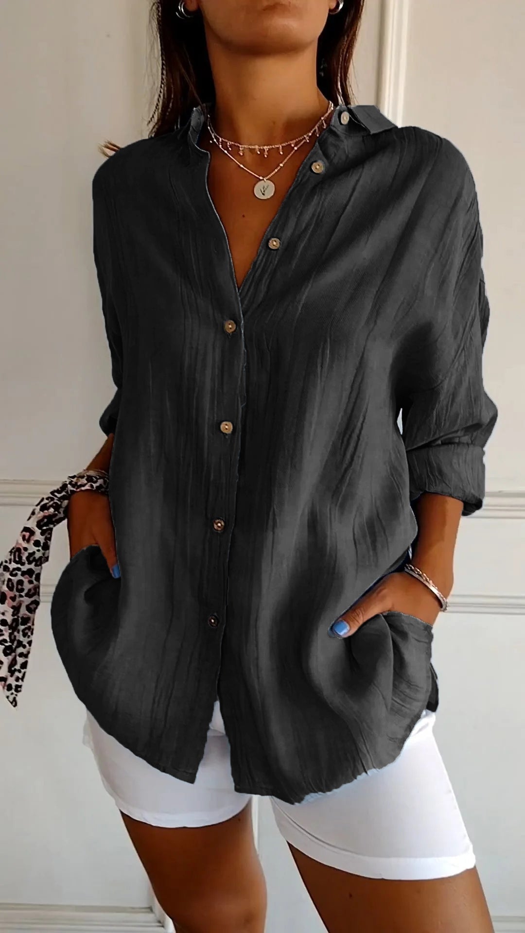 Antoaneta® | Elegant Shirt With Pleated Style