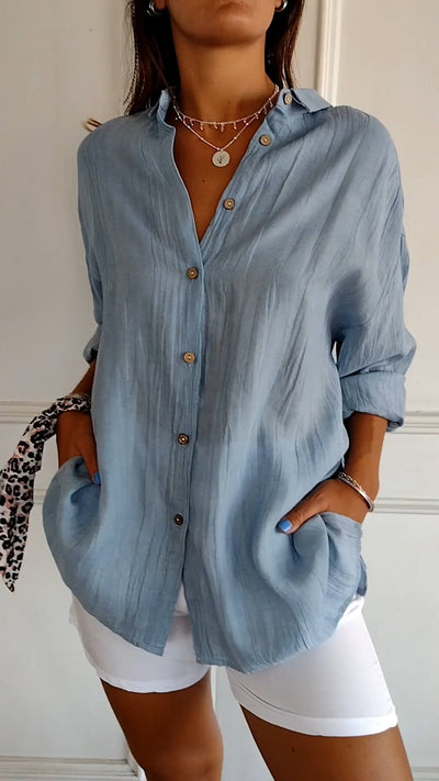 Antoaneta® | Elegant Shirt With Pleated Style