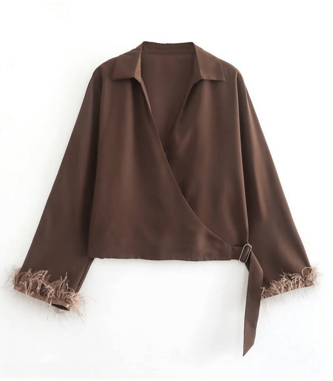 Amada® | Elegant Satin Wrap Blouse