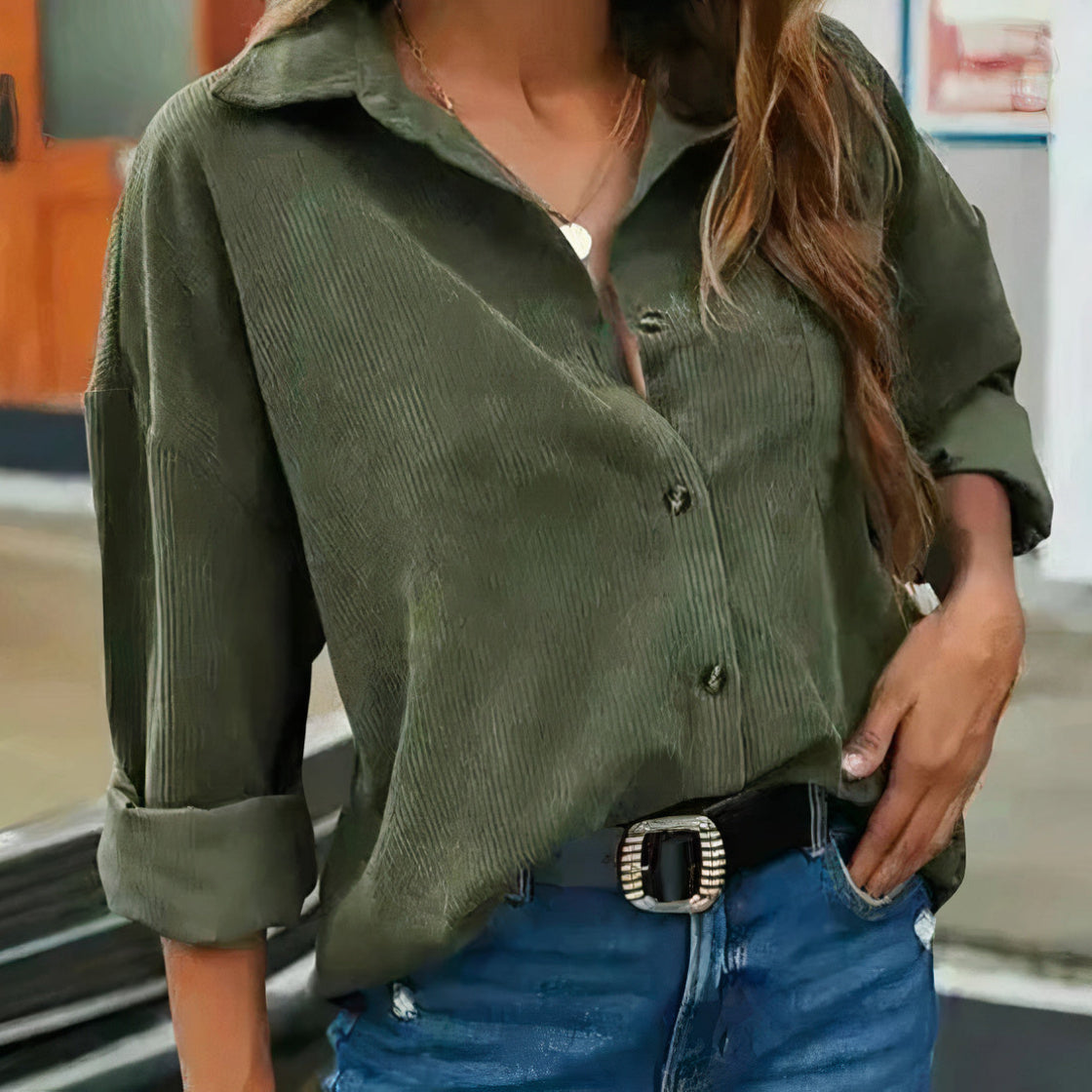 Aída® | Chic Corduroy Shirt For Summer