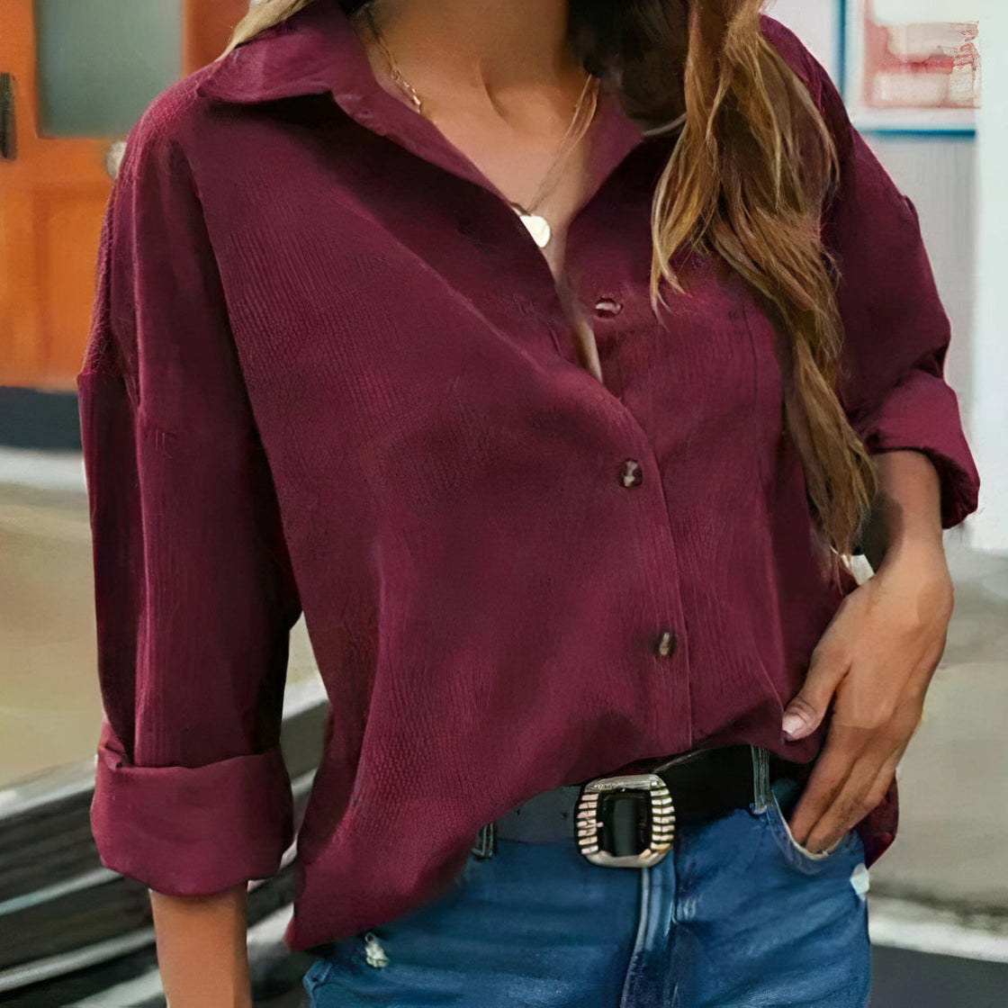 Aída® | Chic Corduroy Shirt For Summer
