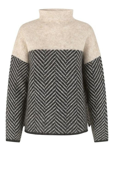 Wendy® | Contrasting mesh blouse with stand-up collar